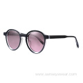 Women Vintage Round Polarized Shades Acetate Sunglasses